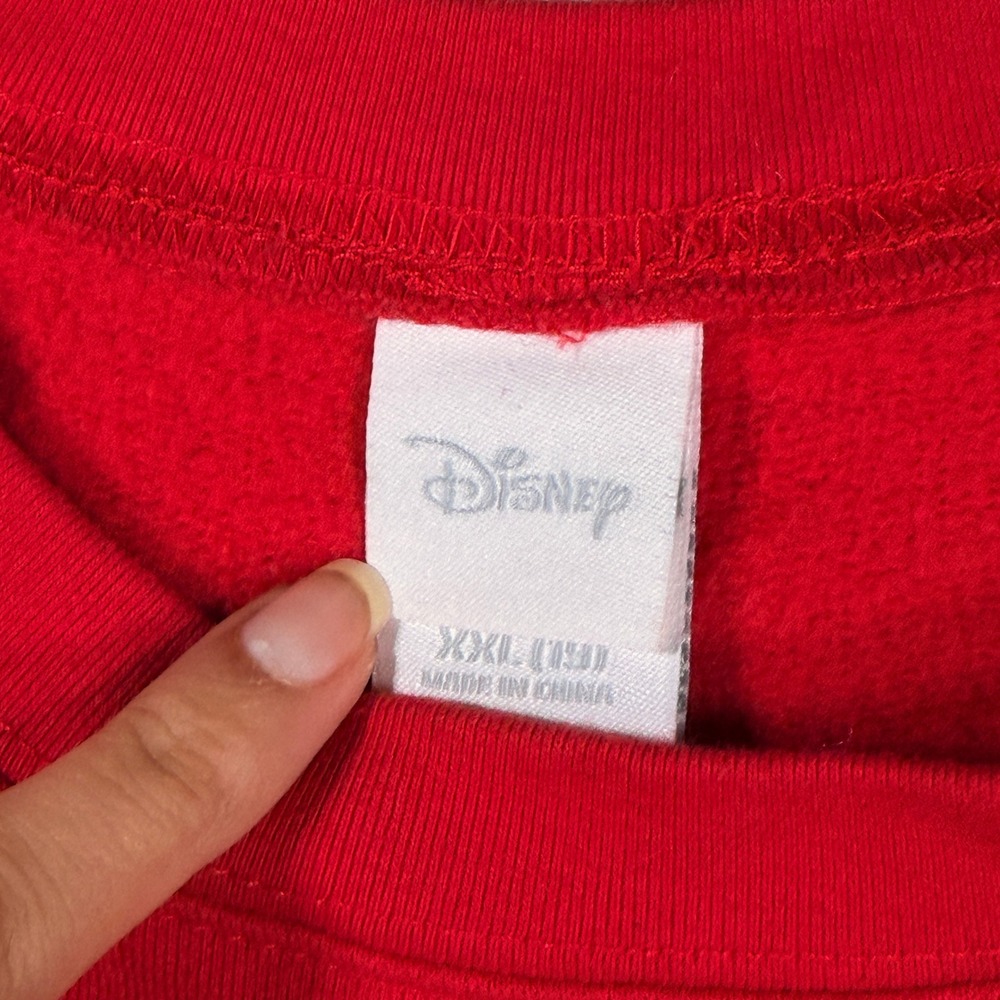 Disney Mickey Mouse Graphic Sweatshirt XXL 18 Red Peeking Mickey Cotton Blend - Picture 3 of 13